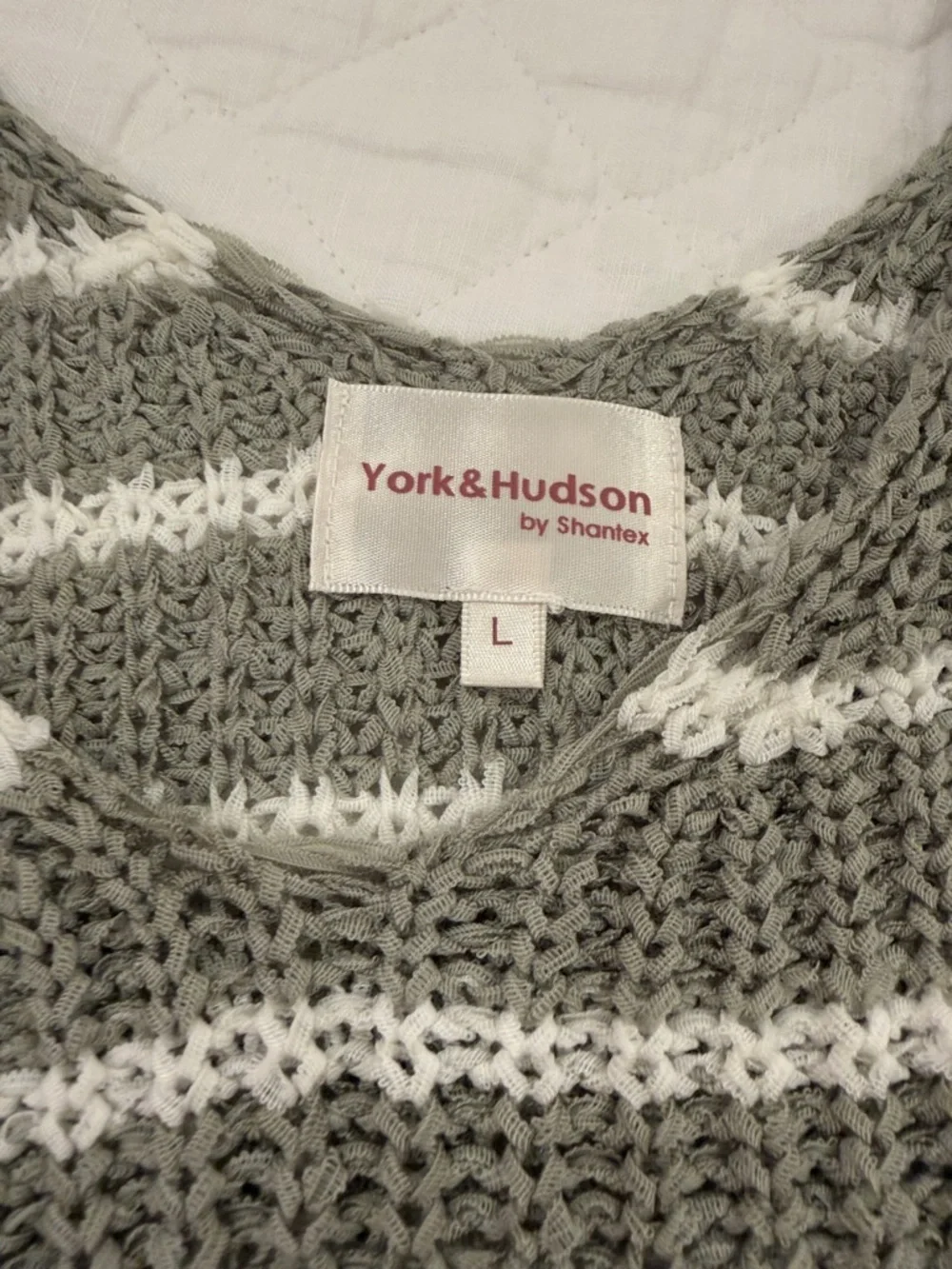 SHAN Dusty Olive and Ivory Striped Knit Tank Top - Picture 3 of 3